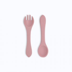 Boobie Fork and Spoon Set - Dark Pink