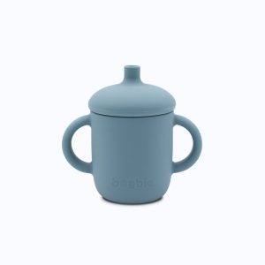 Boobie Silicone Sippy Cup with a Straw - Dusty Blue