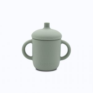 Boobie Silicone Sippy Cup with a Straw - Olive Green